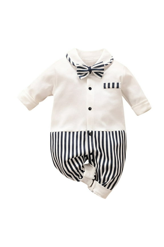 Baby Boy Outfits Baby Gentleman Romper Jumpsuit Cotton Long Sleeve Clothing Set 0 Months-3 Months