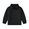 thumbnail image 1 of QWIED Boys Shirts Long Sleeve Solid Color Button Closure Casual Comfortable Breathable Fabric School Uniform Polo Shirt Size 2-3, 1 of 4