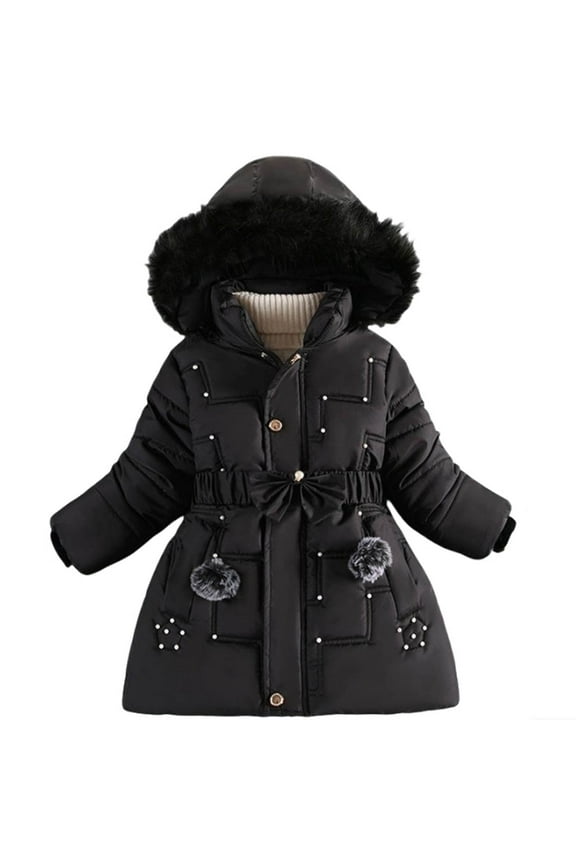 Girl Winter Coats Heavyweight Hooded Puffer Jacket Kid Parka Snow Outwear Size 8-10