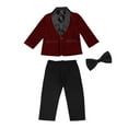 thumbnail image 1 of Outfits For Little Boys Kids Toddler Baby Spring Autumn Patchwork Long Sleeve Pants Coat Bow Tie 3Pc Suit Clothing Set 10 Years-12 Years, 1 of 5