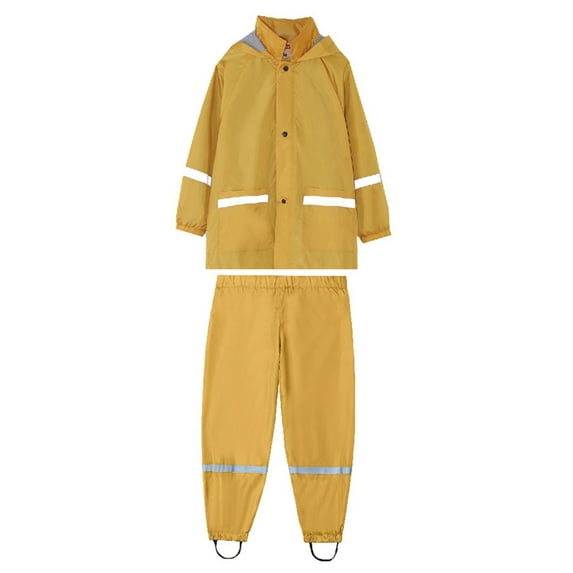 Toddler Rain Jacket Size 2-3 Children Button Rain Jacket Hooded Windproof Raincoat Kids Long Sleeve Hoodie Trench Pants Rain Coat