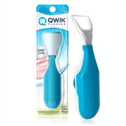 QWIK Automatic Dental Flosser | Click-to-Use, Reusable & Refillable | Pre-Loaded Floss with Travel Cover | Easy Flossing for Plaque Removal, Clean Teeth & Fresh Breath (Light Blue)