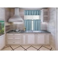 thumbnail image 1 of QWK4 TEAL color 3pcs Kitchen Curtain window treatment rod pocket 1 Valance and 2 Tiers lined blackout panels for bathroom , bedroom décor, 1 of 3