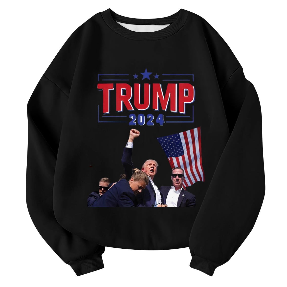 QWKLEAJ Donald Trump 2024 Survivved At Election Rallv Sweater Tops Crew