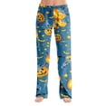 thumbnail image 1 of QWKLEAJ Halloween Pajama Pants Women Adult Loose Lounge Sleepwear Pumpkin Ghost Print Elastic Waist Comfortable Holiday Party Nightwear Cozy Long Trousers Festive Autumn Winter Home Wear, 1 of 9
