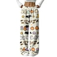 thumbnail image 1 of QWKLEAJ Halloween Pajama Pants Women Loose Fit Lounge Pants Pumpkin Cat Print Sleepwear Elastic Waist Casual Home Trousers Party Bottoms Long Pyjamas Comfy Loungewear Holiday Themed Nightwear, 1 of 6