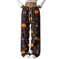 thumbnail image 1 of QWKLEAJ Halloween Pajama Pants Women Pumpkin Print Lounge Pants Drawstring Wide Leg Sleepwear Fall Holiday Loungewear Cozy Home Trousers Autumn Themed Bottoms Festive Nightwear, 1 of 6