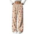 thumbnail image 1 of QWKLEAJ Halloween Pajama Pants Women Pumpkin Print Lounge Pants Drawstring Wide Leg Sleepwear Fall Holiday Loungewear Cozy Home Trousers Autumn Themed Bottoms Festive Nightwear, 1 of 6