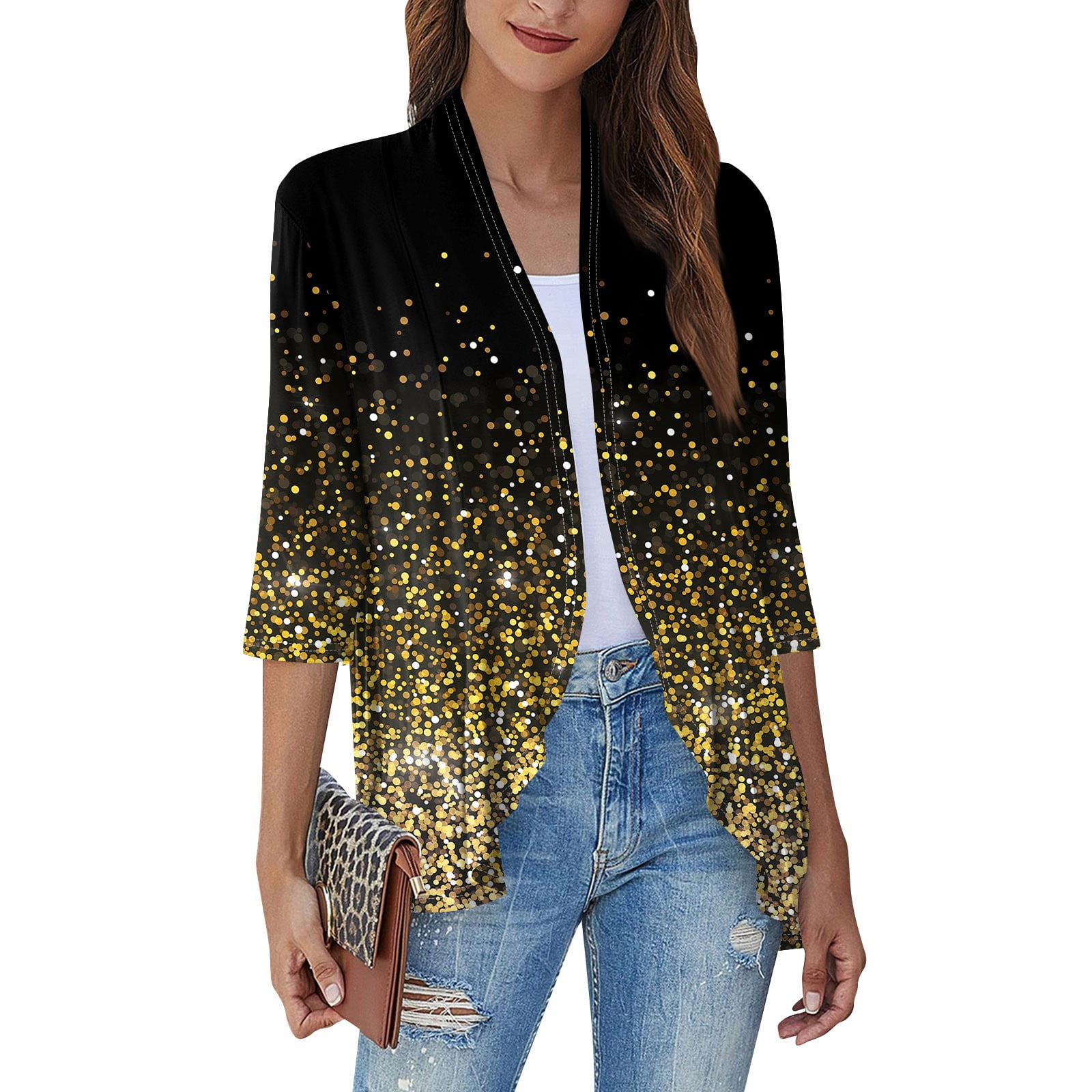 Gold plus size shrug 2025