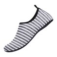 thumbnail image 1 of QWKLEAJ Striped Pattern Water Shoes for Women Men Quick-Dry Aqua Socks Swim Beach Barefoot | Yoga Exercise Wear Sport Accessories Pool Camping Must Haves River Hiking Youth Adult White 7, 1 of 6