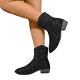 QWKLEAJ Women's Leopard Print Heel Boots, Chic Ankle Booties, Stylish ...