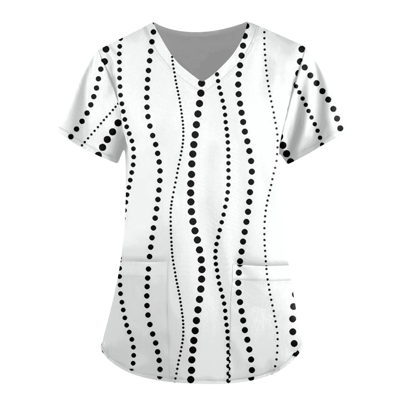 QWKLEAJ Women's Scrubs Clearance Gifts Gradient Print Short Sleeve