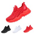 thumbnail image 1 of QWKLEAJ Women's Slip‑On Walking Sneakers, Lightweight Breathable Tennis Running Shoes, Non‑Slip Soft Sole Comfort Athletic Trainers for Gym Work Daily Wear Red 8, 1 of 6