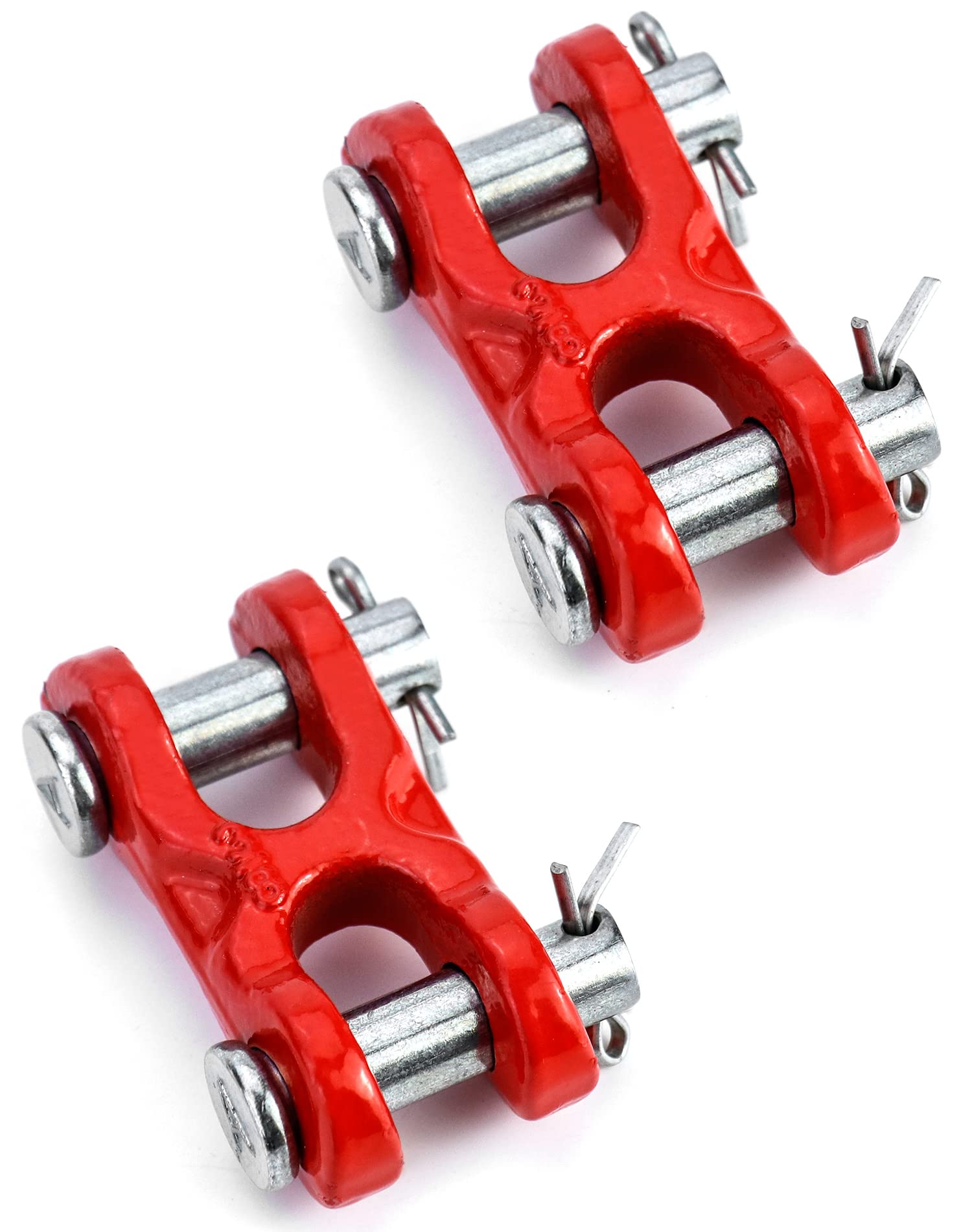 QWORK Chain Double Clevis Repair Mid Link, Heavy Duty 2 Pack 3/8" Truck