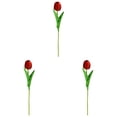 thumbnail image 1 of QWUIIOMJPY 3Pcs Burgundy 13.39in Real Touch PU Tulip Stems, Single Stem Fake Faux Flowers, Seasonal Table Centerpiece for Kitchen Balcony Wedding Decor, Budget Floral Accent, 1 of 5