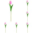 thumbnail image 1 of QWUIIOMJPY 5Pcs PU Real Touch Artificial Tulips 13.39in Barbie Pink Single Stem Fake Buds, Spring Vase Faux Blooms for Wedding Farmhouse Patio Table Decor, Value Floral Bundle, 1 of 5