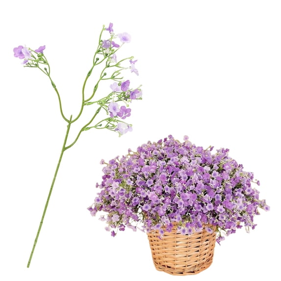 QWUIIOMJPY Artificial Baby's Breath Single Stem,14.96in Long Lavender Purple Fake Gypsophila Silk Flower Branch,Home Vase Filler Wedding Table Centerpiece Party Holiday Decor