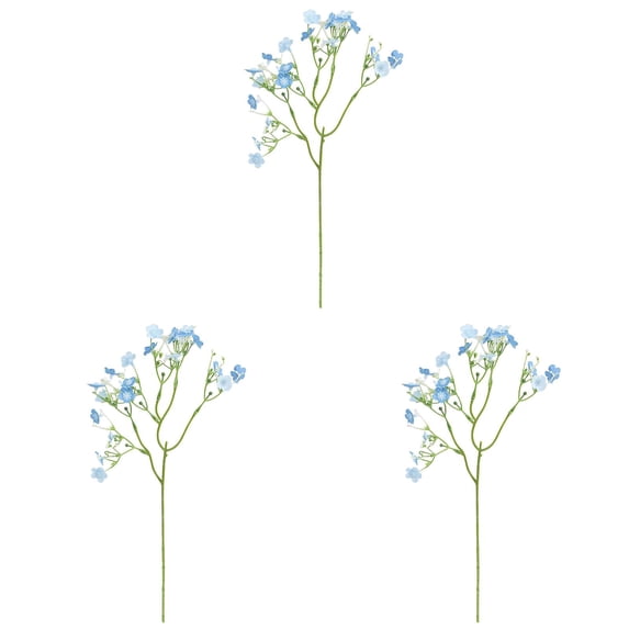 QWUIIOMJPY Artificial Baby's Breath Stems 3 Pack,14.96in Long Sky Blue Fake Gypsophila Silk Flower Branches,Home Vase Filler Wedding Table Centerpiece Party Holiday Decor