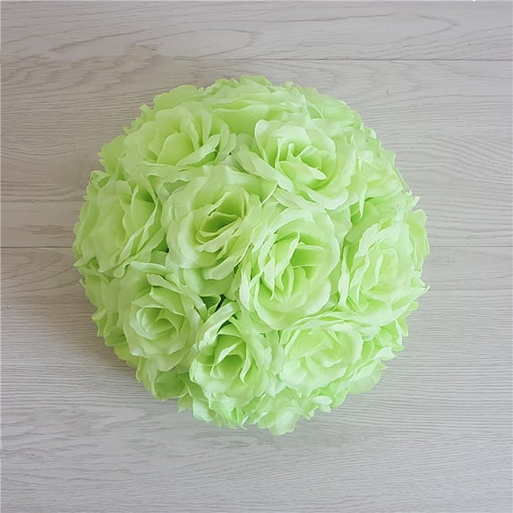 QWUIIOMJPY Artificial Rose Flower Ball, 5.12 inch Silk Kissing Ball, Wedding Centerpiece Hanging Floral Pomander for Event Table & Home Decor, Light Green