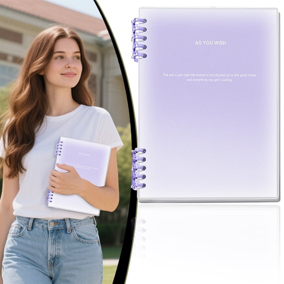 QWUIIOMJPY Hardcover Refillable Loose‑Leaf Notebook, Removable Divider Tabs Included, Customizable Journal For Household Project Business File Management