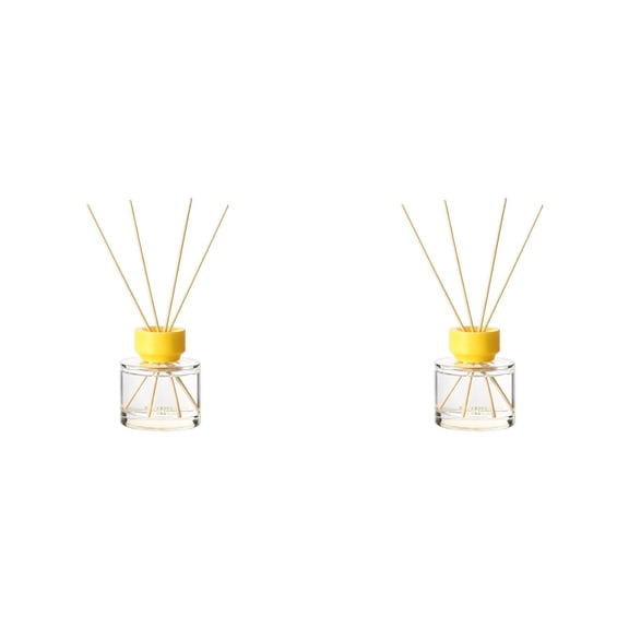 QWUIIOMJPY Staff Thank You Inspirational Reed Diffuser 2 Pack,3.15in×2.64in Yellow Ceramic Lid Transparent Glass Jar,Corporate Holiday Party Desk Fragrance Decor