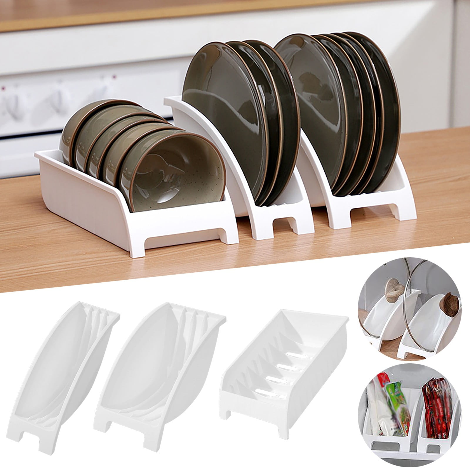 QWY News Japanese Style Kitchen Dishes and Dishes Storage Rack Cabinet Plate Organizer Rack Drain Bowl Rack Put Bowl Cutlery Box