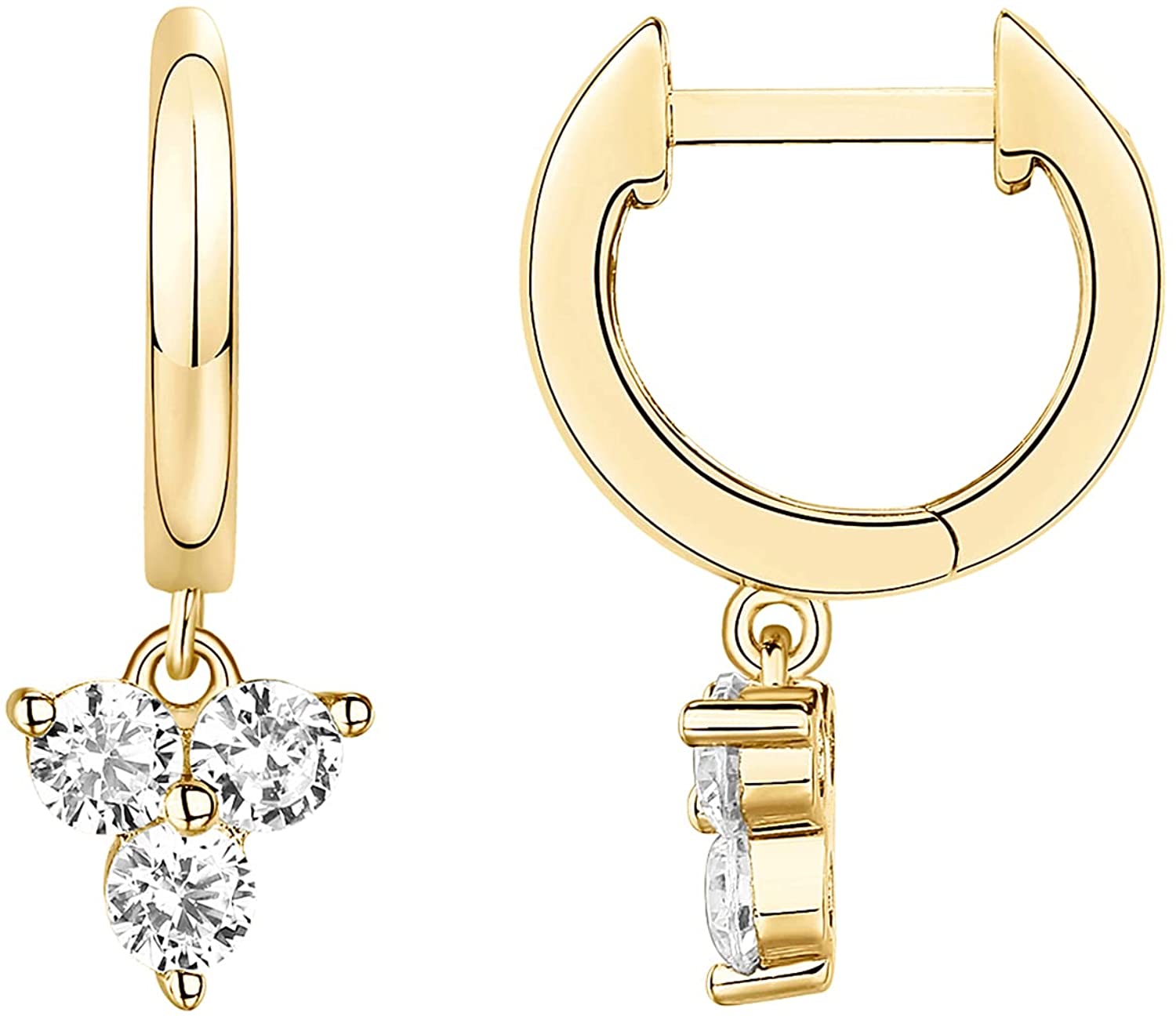 QWZNDZGR 14K Gold Plated S925 Sterling Silver Post Lightweight Drop