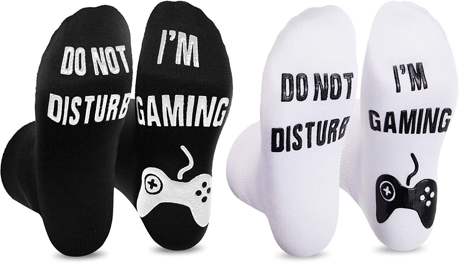 QWZNDZGR 2 Pairs Do Not Disturb Funny Short Sock Gamer Sock Gaming Sock
