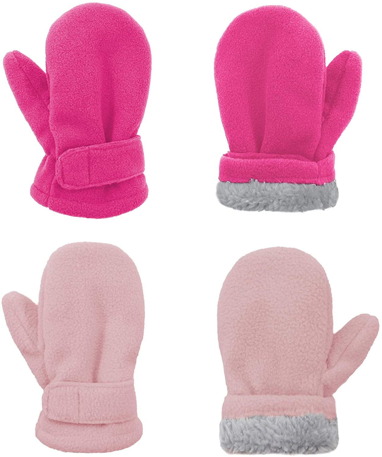 QWZNDZGR 2 Pairs Toddler Mittens Unisex Lined Fleece Gloves Winter Warm