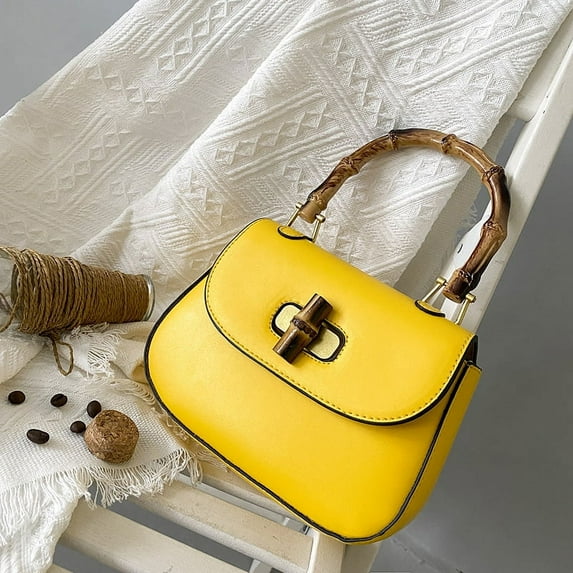 QWZNDZGR 2022 New Vintage Bamboo Saddle Bag Single Shoulder Messenger Handbag Fashion Leisure Net Red Tide Bag Women's Bag