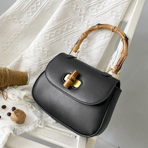 QWZNDZGR 2022 New Vintage Bamboo Saddle Bag Single Shoulder Messenger Handbag Fashion Leisure Net Red Tide Bag Women's Bag