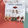 thumbnail image 1 of QWZNDZGR 2023 New Christmas Crystal Alloy Stud Earrings Women Winter Cute Snowflake Snowman Tree Small Earrings Fashion Party Jewelry, 1 of 6
