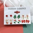 thumbnail image 1 of QWZNDZGR 2023 New Christmas Crystal Alloy Stud Earrings Women Winter Cute Snowflake Snowman Tree Small Earrings Fashion Party Jewelry, 1 of 6