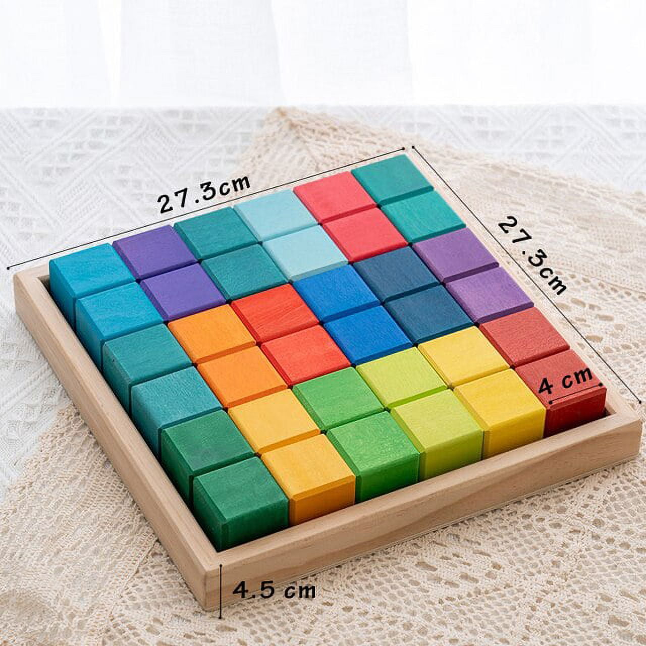 Rainbow Mosaic Square Colored Blocks