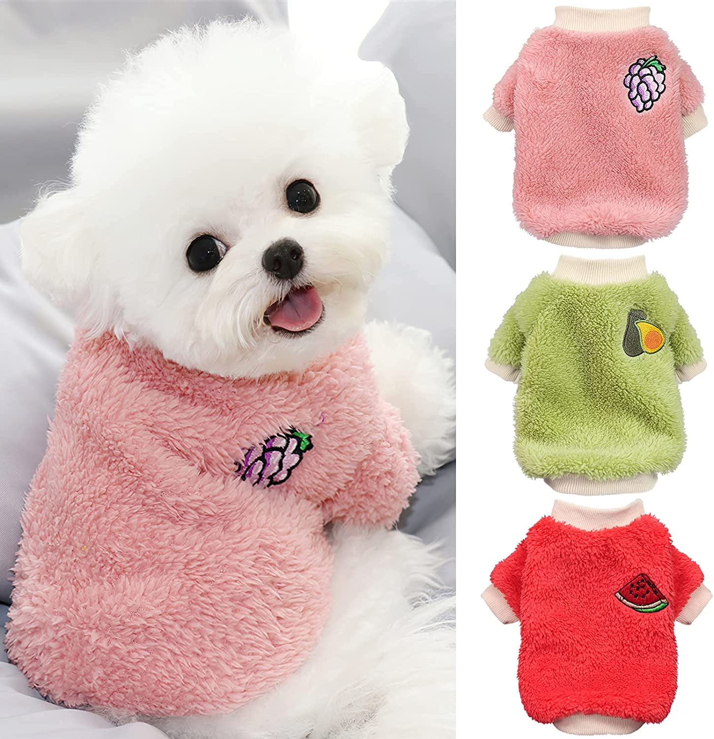 3 Pieces Dog Clothes for Small Dogs Girl Puppy Clothes Small Dog Clothes  Female XXS Dog Clothes Chihuahua Clothes Dog Clothes for Medium Dogs Yorkie