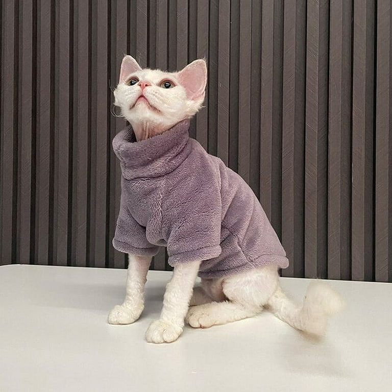 QWZNDZGR Dog Wool Hoodies Cat Sweater Winter Fashion Thickening Warm Sphynx  Clothes Home Comfortable Winter Dog Clothes for Small Dogs 