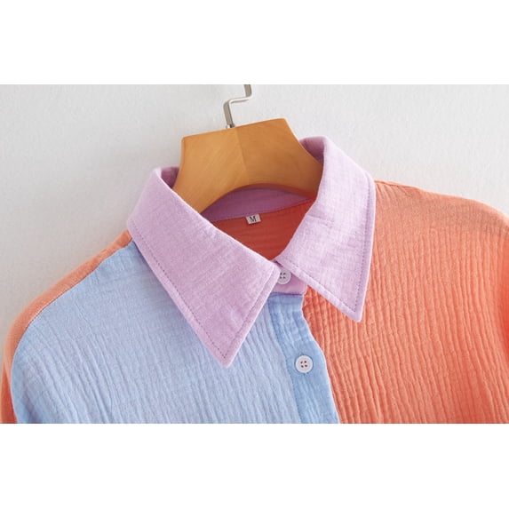 QWZNDZGR European And American Cross-Border Foreign Trade Women's Clothing 2023 Spring And Summer New Amazon Casual Top Solid Color Fall Shoulder Long Sleeve Shirt Woman