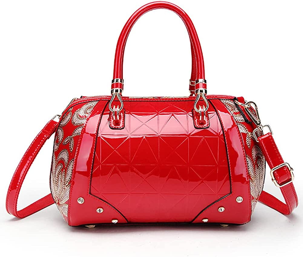 QWZNDZGR Handbag for Women Vintage Top Handle Bag Leather Shoulder