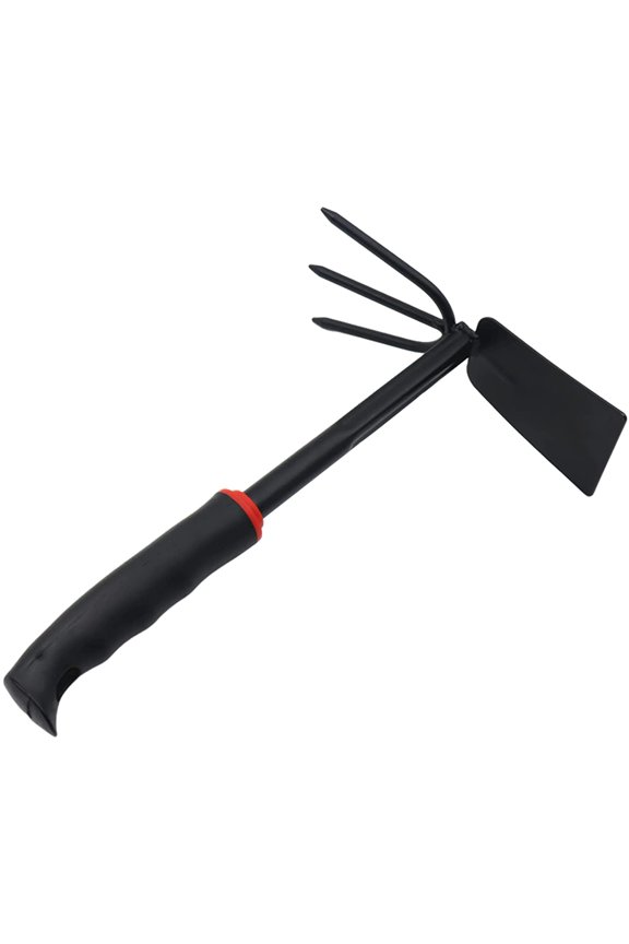 QWZNDZGR Hoe Garden Tool for Gardening, Dual Headed Hand Tiller Cultivator Rake Gardening Hand Tools for Digging and Weeding