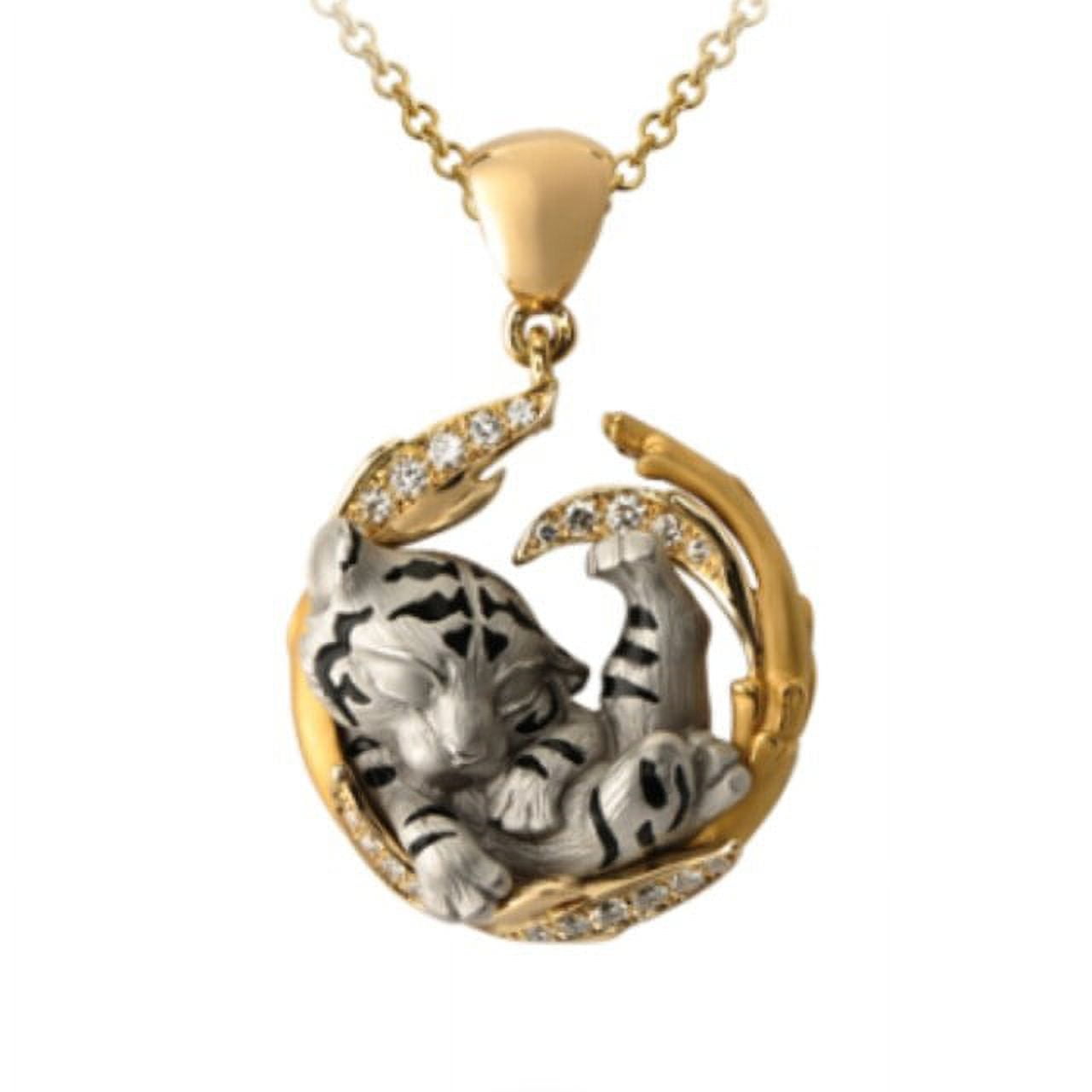 Shop Zircon Stone Necklace and Earrings Set in the Form of a Tiger