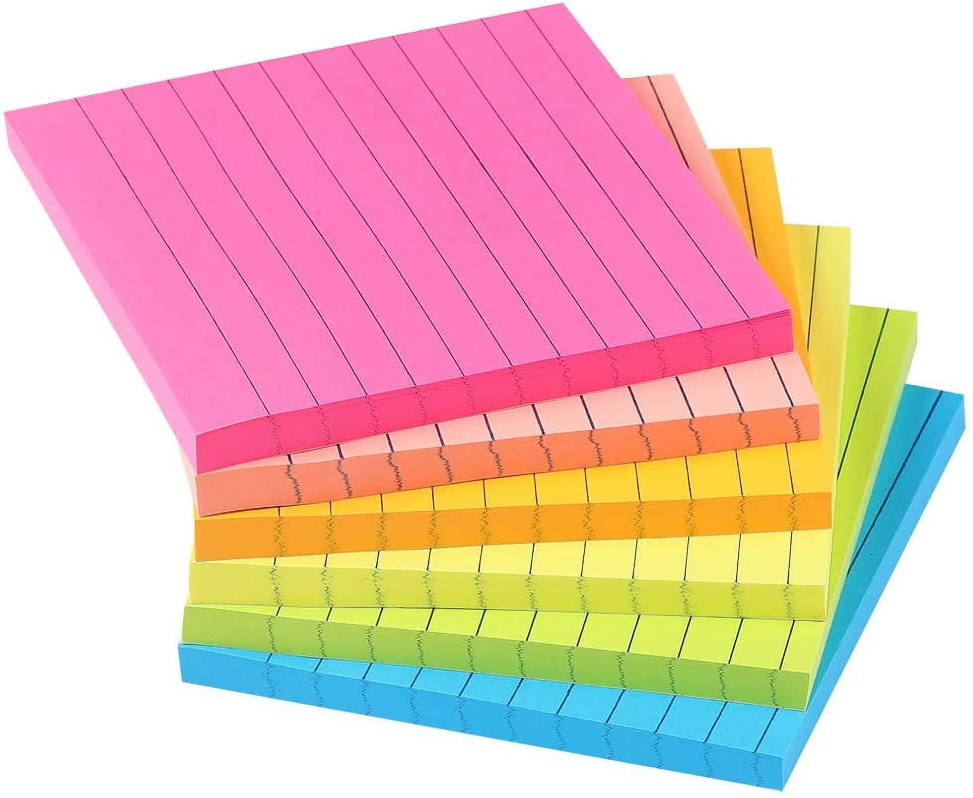 QWZNDZGR Lined Sticky Notes 4X4 in Pastel Ruled Post Stickies It Super