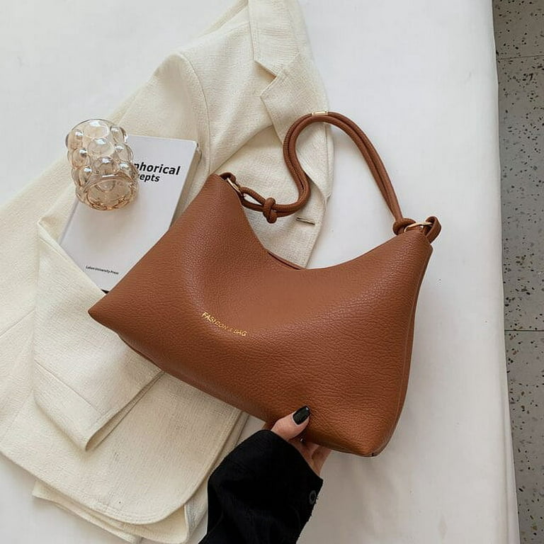 QWZNDZGR Luxury Designer Soft Leather Handbag 2023 Vintage Shoulder Bag for  Women Classic Rope Handle Tote Bags Sac A Main Femme Bolsos 