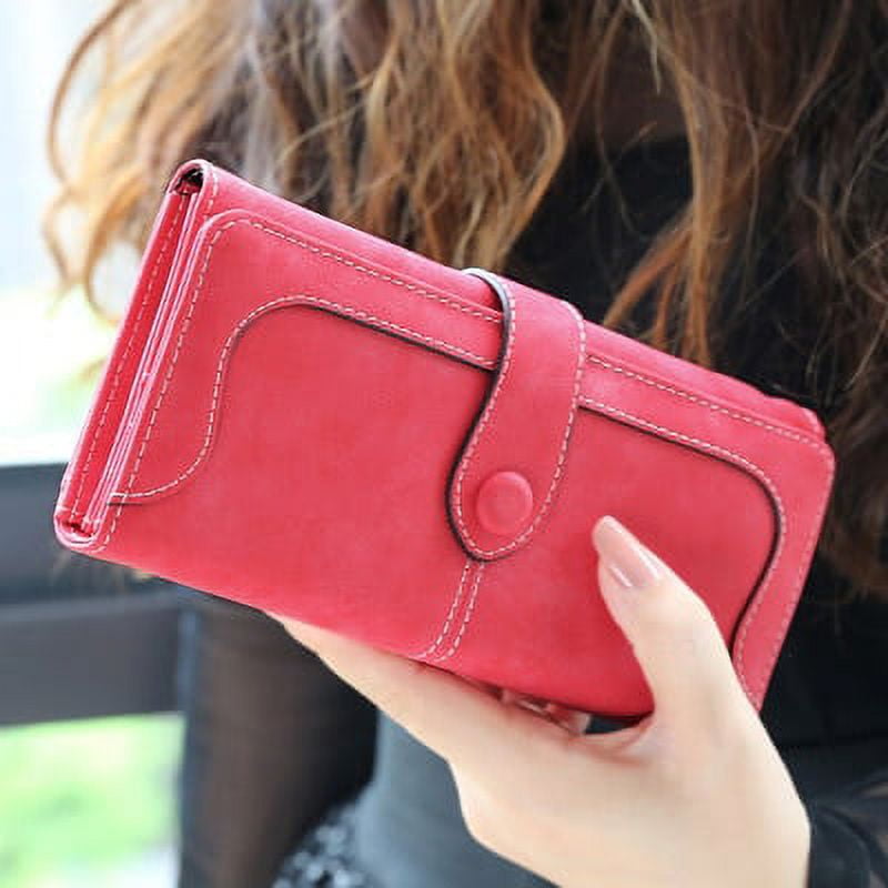 Mongw 2021 Women's Luxury Wallets Long Card Holders Cow Leather Large Purse  Female Clutches Money Wallets Brand Phone Purses