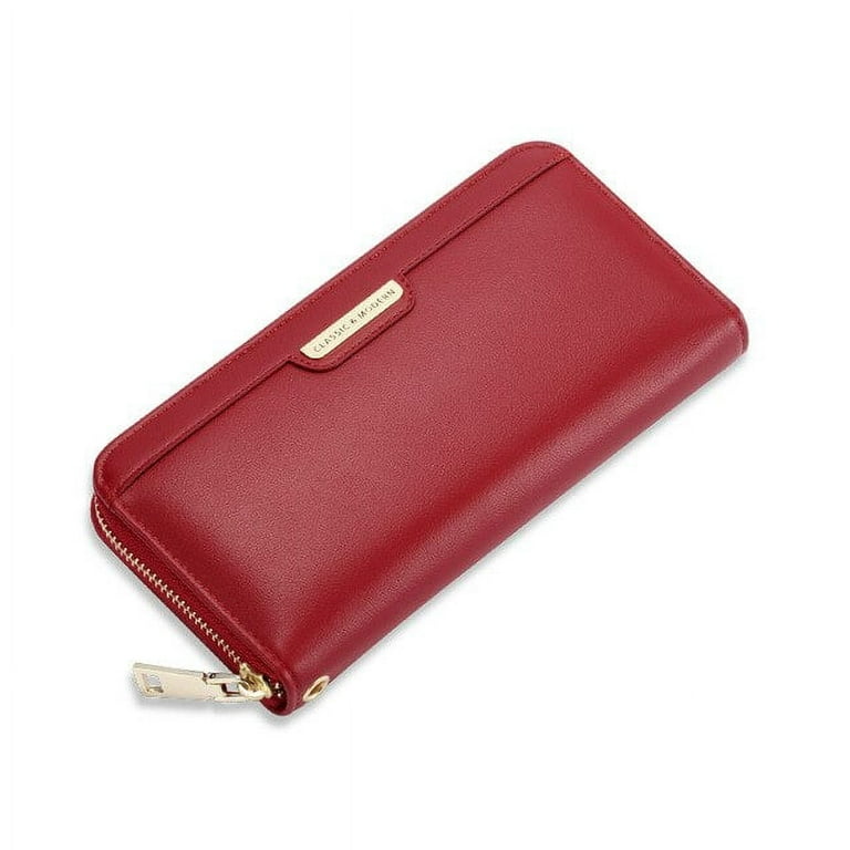 QWZNDZGR New Large Capacity Women's Wallets Zipper Coin Phone Pocket  Fashion Long Wallet Female Pu Leather Women Clutch Purse Card Holder