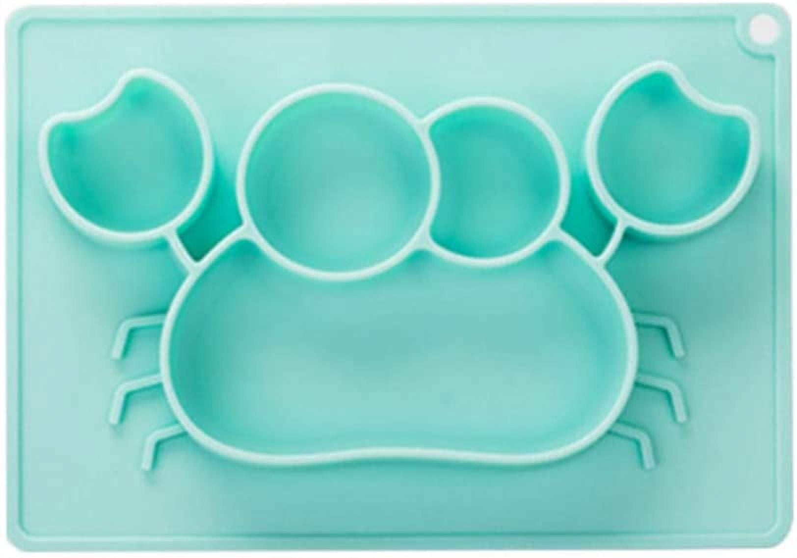 QWZNDZGR Silicone Divided Toddler Plates Kids Dinner Plate with Builtin Placemat for Toddlers