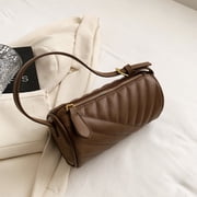 QWZNDZGR Small Crowd Design Aesthetic Cylinder Bag Small Bag Womens 2022 New Fashion Trend One-Shoulder Embroidery Cross-Body Bag