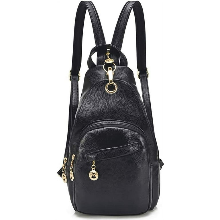 QWZNDZGR Small Leather Convertible Backpack Sling Purse Shoulder Bag for  Women 