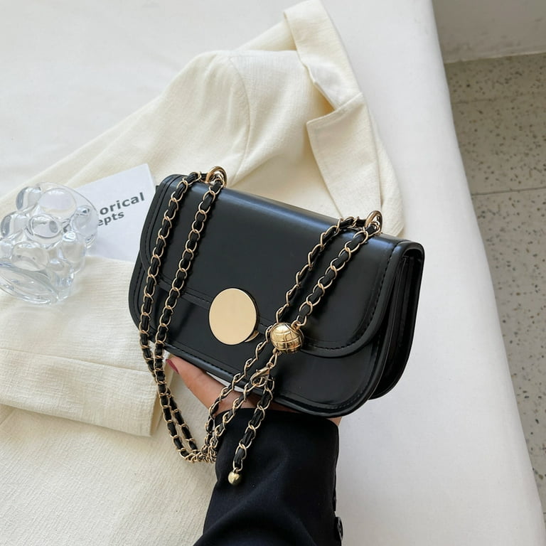 QWZNDZGR Fashion Lingge Small Bag Women's 2022 New Simple Embroidery  Classic Small Square Bag Western-Style Solid Color Crossbody Shoulder Bag