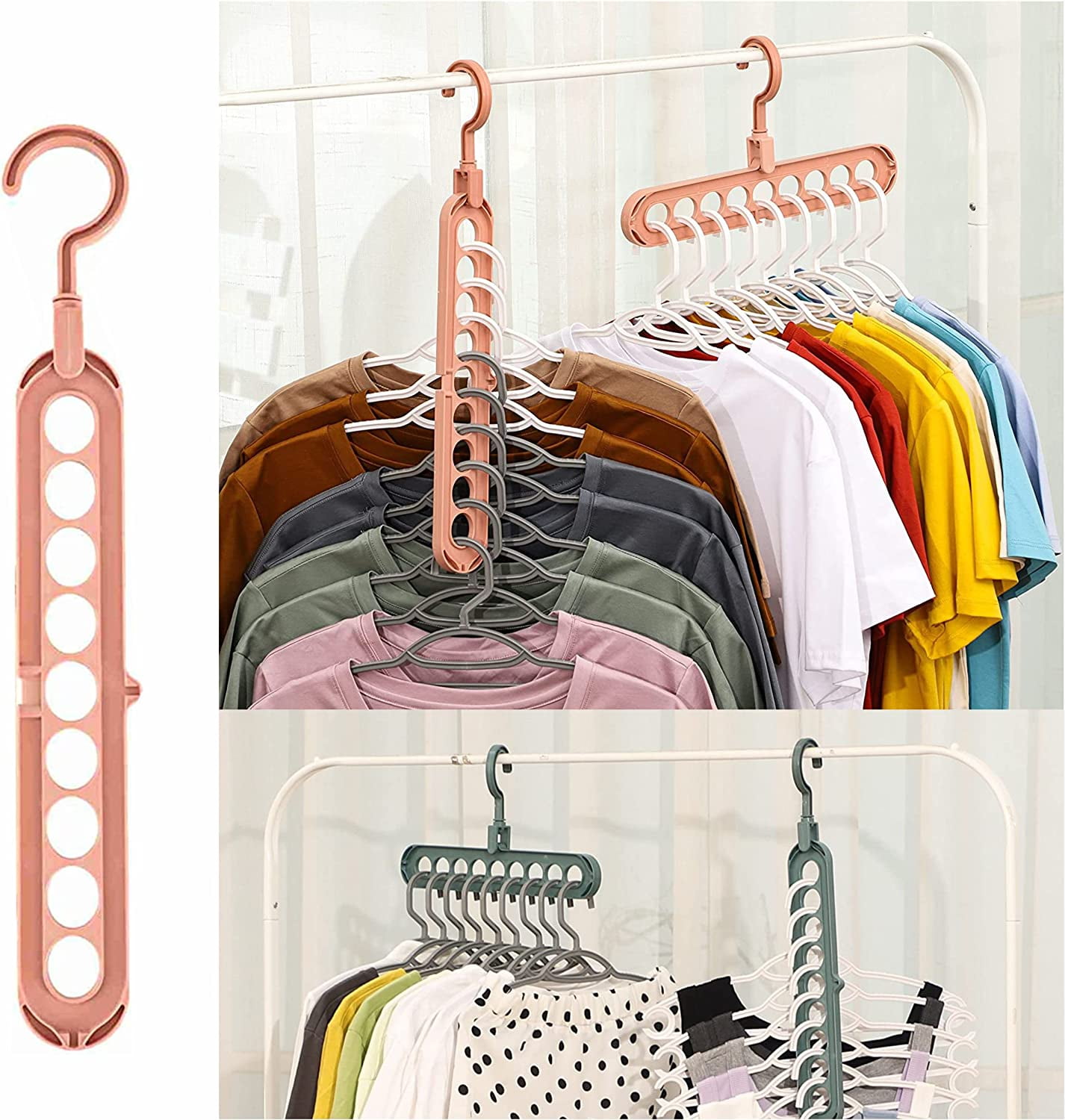 10pcs Space Saving Sturdy Closet Hangers, Closet Organize And Storage Smart  Plastic Clothes Hanger, Organizer For Wardrobe Apartment College Dorm Room