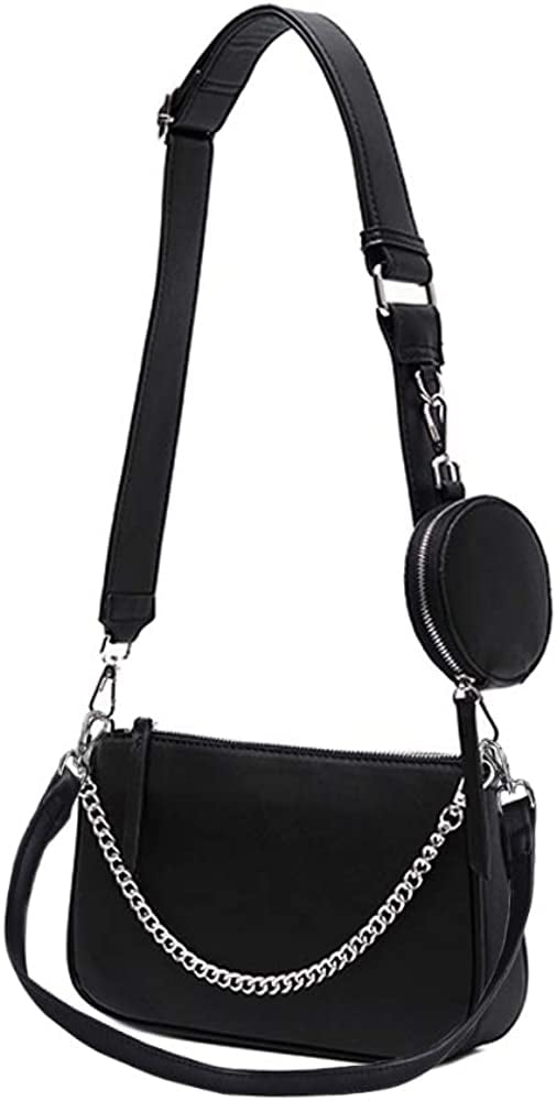 QWZNDZGR Women Multipurpose Crossbody Bags Small Shoulder Bag Fashion 3 in 1  Zip Handbags with Coin Purse 